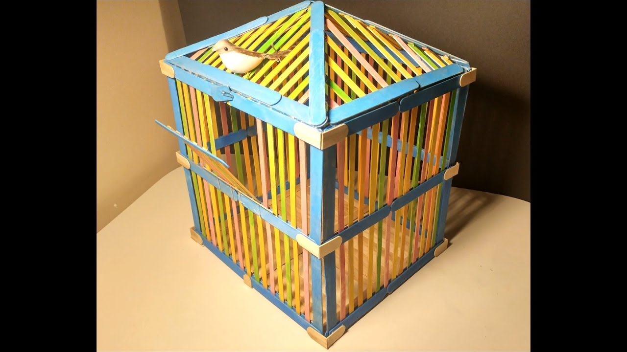 How To Make Popsicle Stick House For Bird! / Kuş Evi Ahşap ...