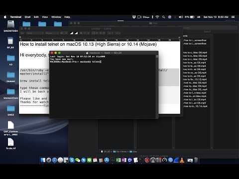 How to install telnet on macOS 10.13 (High Sierra) or 10.14 (Mojave)