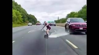 wake surfing on the road funny joke