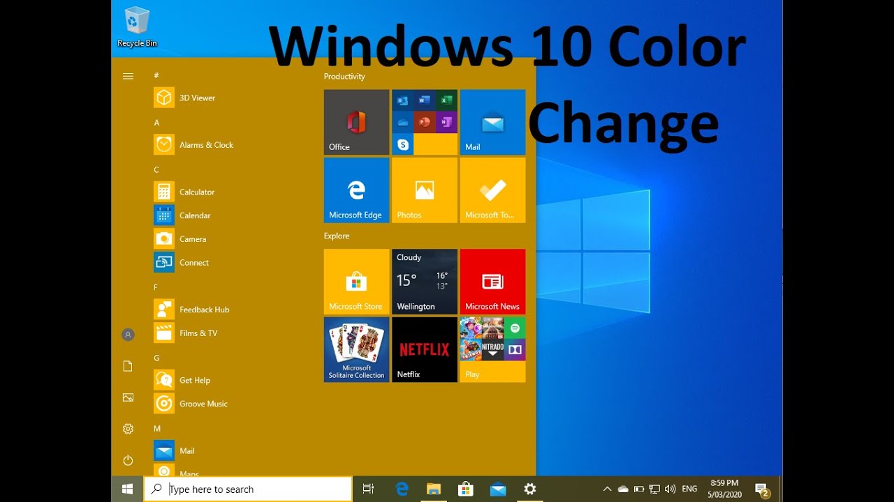How to enable Windows 10 color mode (2020) start menu, taskbar, title ...