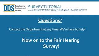 How to Complete the 2020 DDS Fair Hearing and Consumers’ Rights Complaint Surveys News