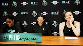 Sandy Brondello, Jonquel Jones, and Breanna Stewart Press Conference | Liberty vs. Mystics