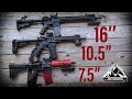 VELOCITY TEST - 7.5" vs 10.5" vs 16" AR-15