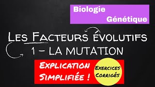 Cours (TD) Biologie Génétique - Facteurs Evolutifs : 1-Mutation - USTHB