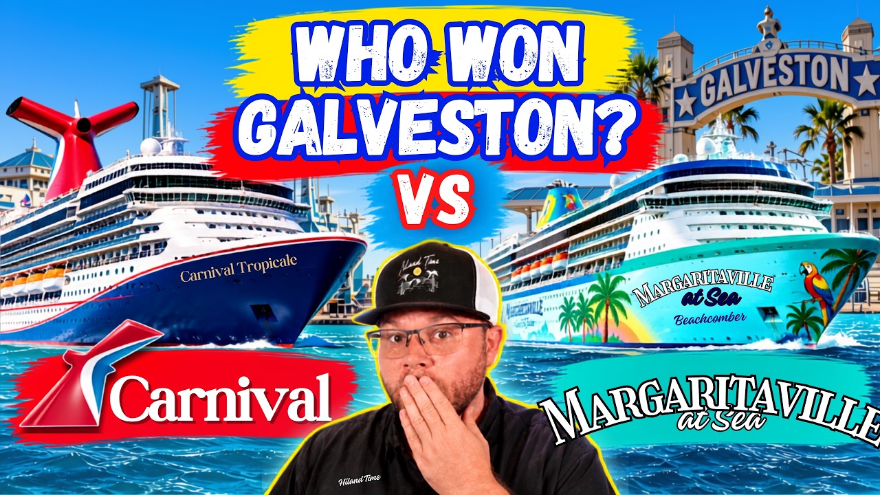 Who WON Galveston: Carnival or Margaritaville?! + FIRE  Forces Cruise Ship to MOVE!