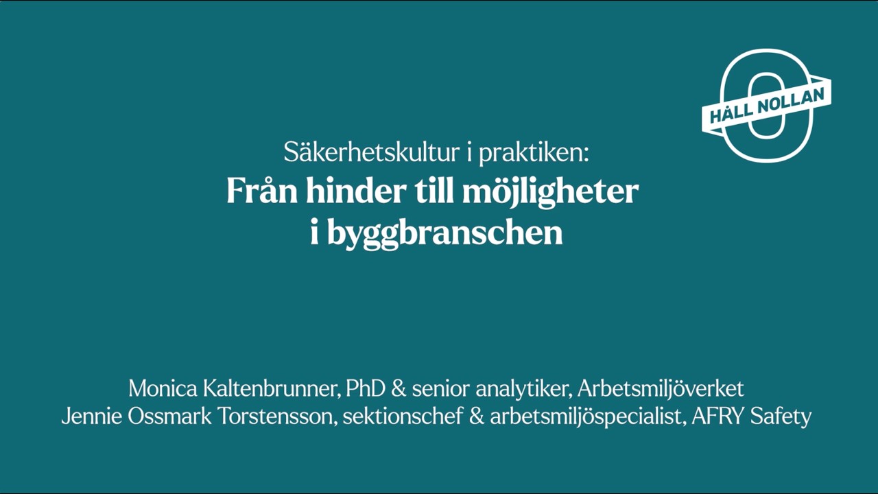 Webbinarium: Säkerheten i byggbranschen - resultatet av ett regeringsuppdrag