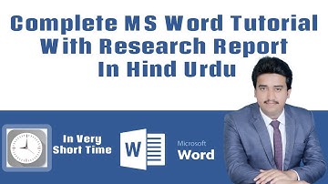 Ms Word Course in  Urdu Hindi | Complete Microsoft word  Tutorial | MS Word in Urdu Hindi