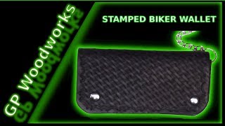 GPW 181 - Leather Biker Wallet (Stamped Basketweave)
