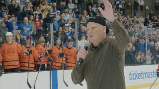 Kelly Chase mic'd up for charity hockey game