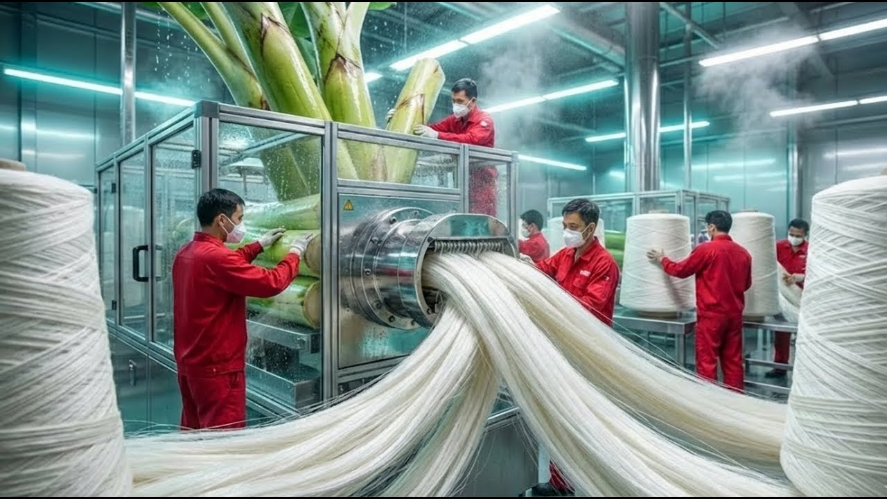 Banana Stem Fiber to Fabric | Satisfying High-Tech Textile Manufacturing