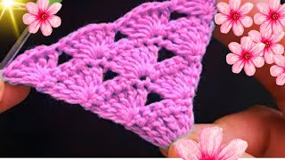 VERY BEAUTİFUL 💯 Easy Crochet Triangle Shawl Pattern / Knitting Shawl Patterns #crochetshawl
