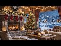 Chill Snowfall Jazz Night - Cozy Cafe On Beautiful Winter Night With Jazz Music For Study