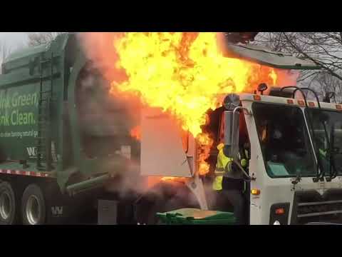 Garbage Truck Bursts Into Flames - Shot on iPhone