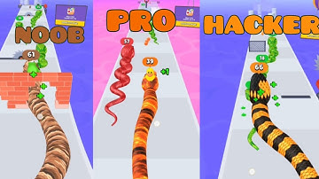 NOOB vs PRO vs HACKER 🔥🔥#snake run race #3d animation #new_gamemode