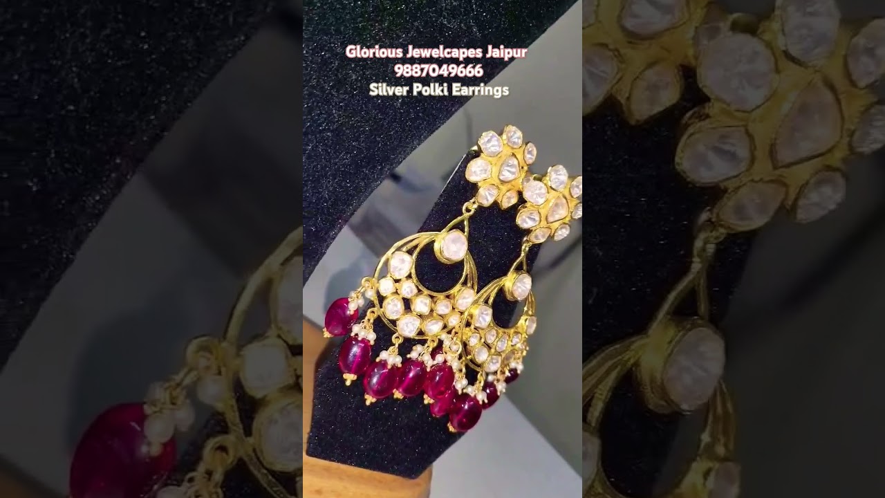 Silver Polki Earrings | Glorious Jewelcapes Jaipur 