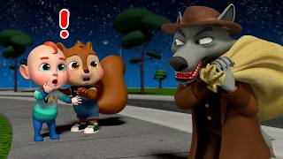 Rob and Squirrel Are Scared of a Thief 😱🐿️ | Police Song | Rosoo Police Nursery Rhymes