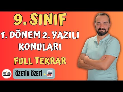 9. SINIF TÜRK DİLİ VE EDEBİYATI 1. DÖNEM 2. YAZILI KONULARI FULL TEKRAR