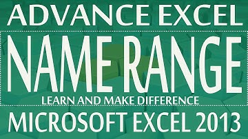 Define Name Range in Excel 2013 by 4 different methods-  (Demo Module 02 Class#28)