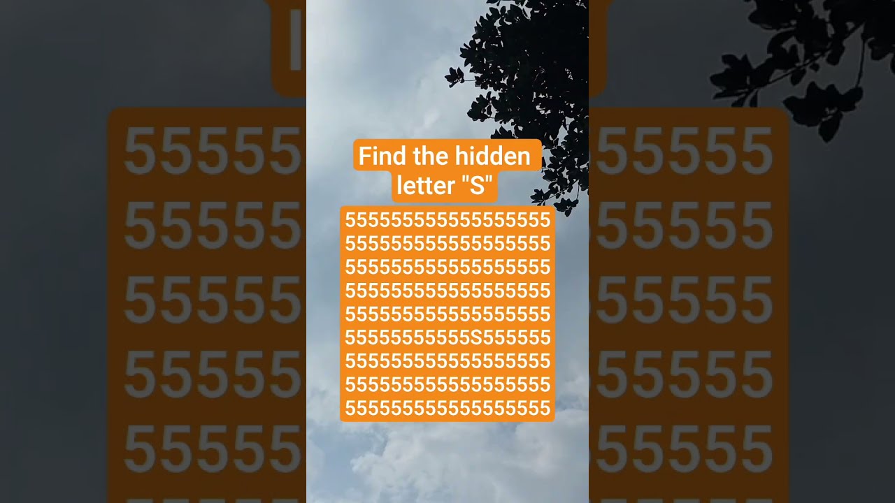 Find The Hidden Letter S Shorts Search
