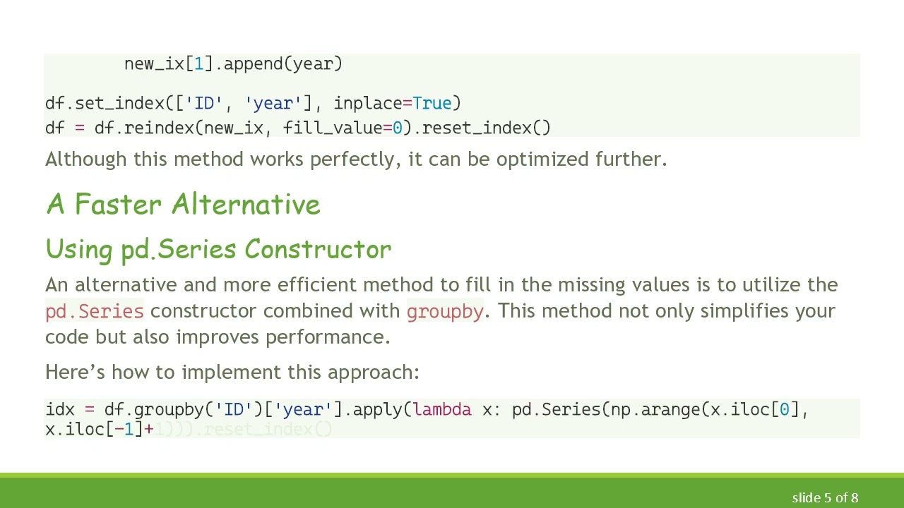 The Most Efficient Way to Fill Missing Values in Pandas DataFrame