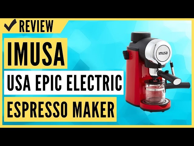 IMUSA USA 4 Cup Epic Electric Espresso/Cappuccino Maker, Red 800