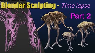 Blender Sculpting Alien Creature -Time Lapse (Part 2)