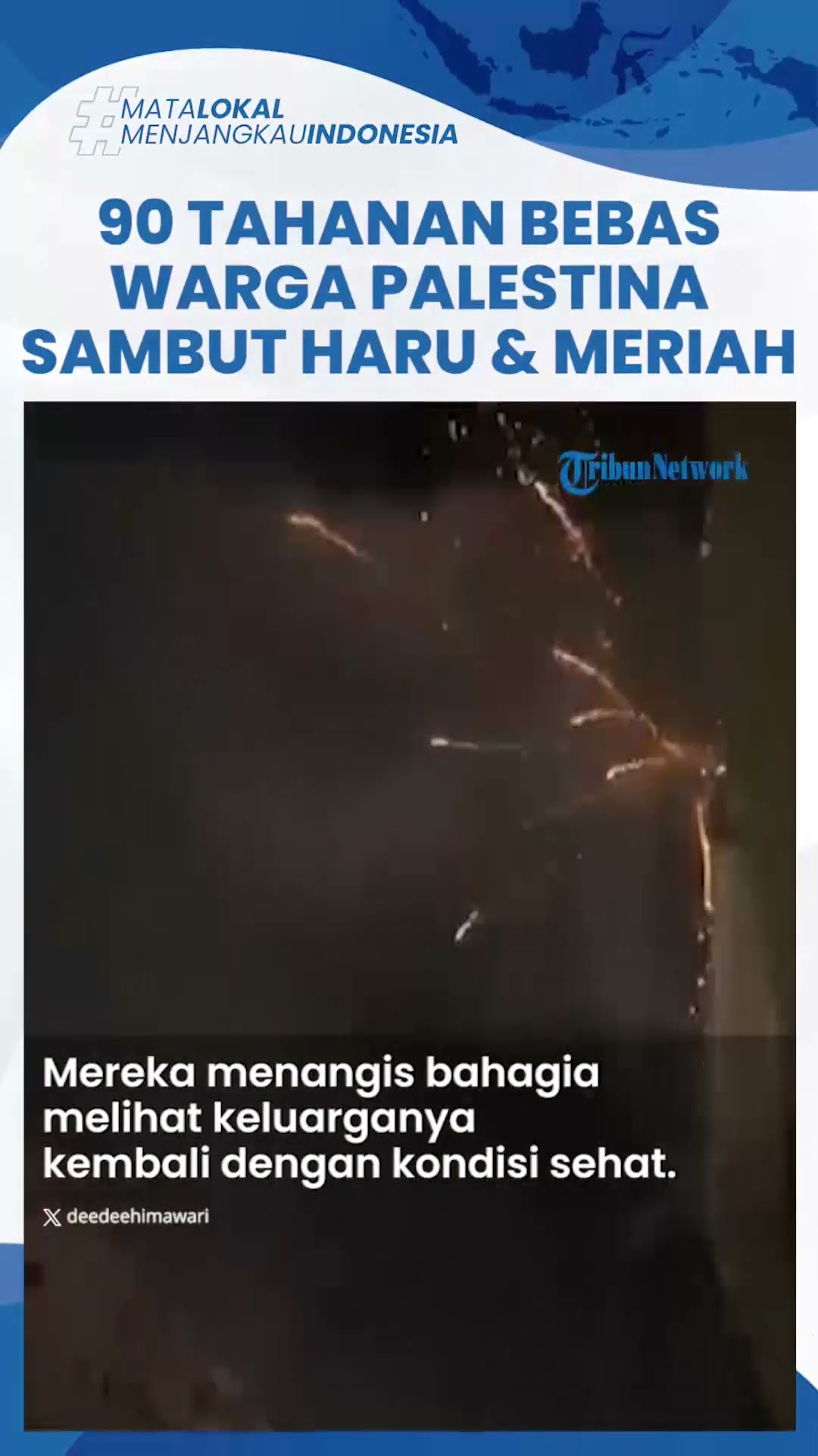 Detik-detik 90 Tahanan Palestina Dibebaskan Israel, Disambut Meriah hingga Pesta Kembang Api