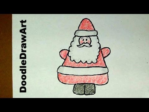 Drawing: How To Draw Cartoon Santa Claus - for Beginners 