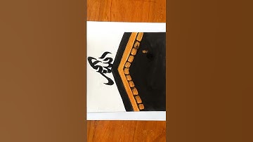 Easy Kaaba drawing tutorial #islamicvideo #kaabadrawing #makkah #acrylicpainting #art #artshorts