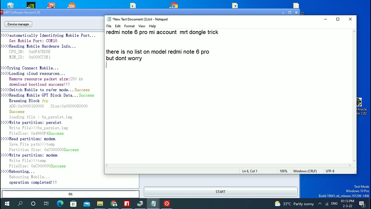 redmi note 6 pro mi account mrt dongle