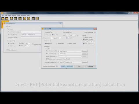 DrinC software - PET calculation example