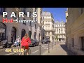 Paris hot sunny day waking tour - Around Arc de Triomphe [4K]