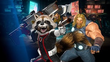 Marvel vs Capcom Infinite: Rocket Raccoon and Thor arcade playthrough
