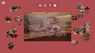 Jigsaw Puzzle - Animals - DESERT TIGER Gameplay 60 pieces. Tribus Games Indie screenshot 5