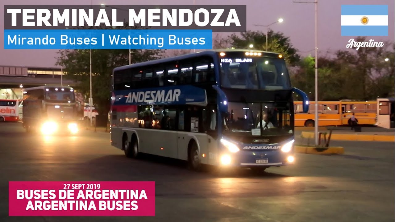 Множество АВТОБУСОВ в МЕНДОЗА (АРГЕНТИНА): национальные автобусы и автобусы средней дальности.