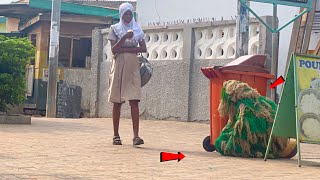 SHE has no idea what’s infront of her! Bushman Prank