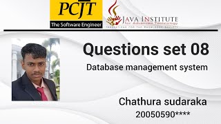 java institute for advanced technology | database management system | question set 08