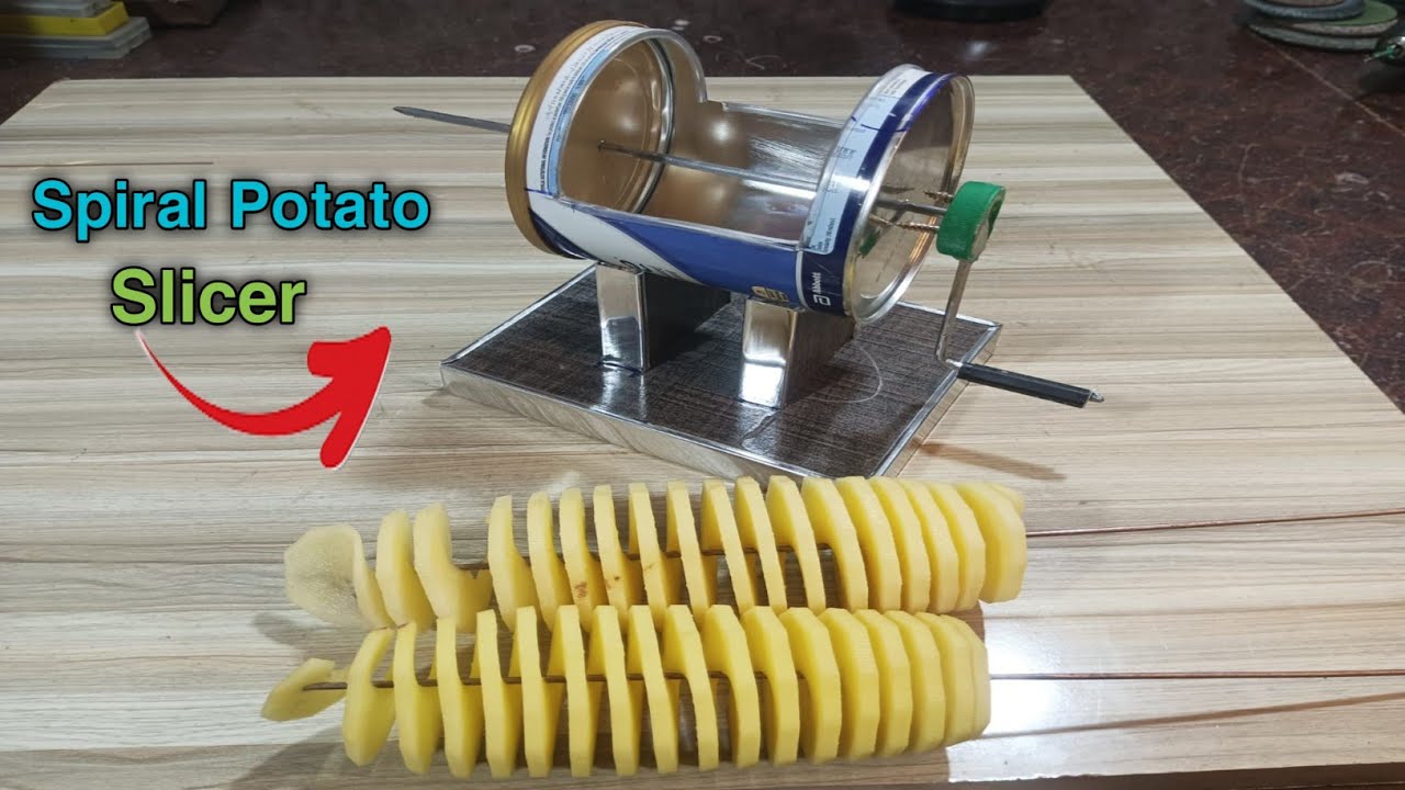 How to make potato spiral cutter, spiral potato slicer