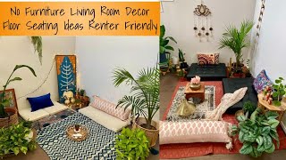 No Furniture Floor Seating Ideas For Small Living Room| Floor Sofa If You Don't have Furniture