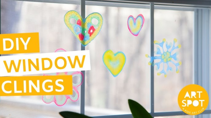 How to Make: 'Window Clings' from PVA Glue, Easy & Cheap Craft Activity  for Kids