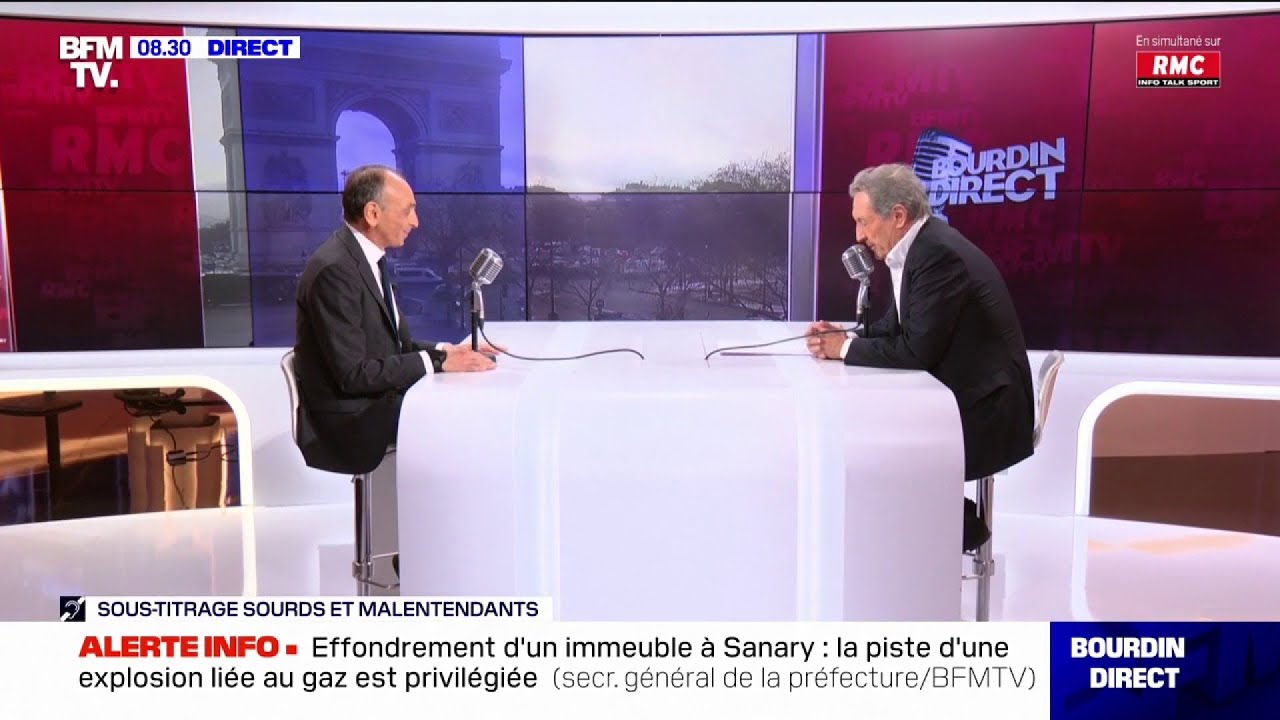 L'intégrale de l'interview du candidat Eric Zemmour dans Bourdin Direct