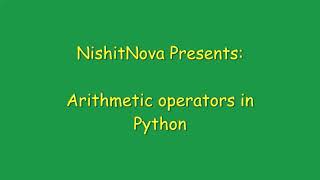 Arithmetic Operators in Python | Python For Beginners | Episode 3