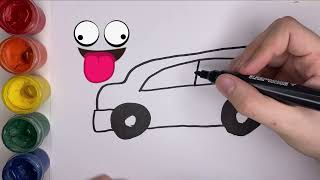 Draw a picture of a car kids / कार का चित्र बनाएं zeichne ein bild von einem auto ارسم صورة لسيارة