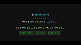 Binary Clock | HTML | CSS | JAVA_s | BY HEMANT GAVDE SIR