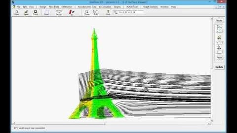 CFD simulation the Eiffel Tower on a windy day