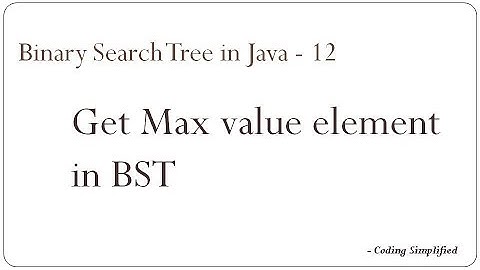 Binary Search Tree in Java - 12: Get Max value element in Binary Search Tree