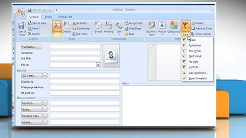 How to add a flag to a contact in Microsoft® Outlook 2007 :Tutorial