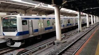 E531系K424編成が当駅止まりの電車として上野駅に入線到着停車するシーン(2394Ｍ)