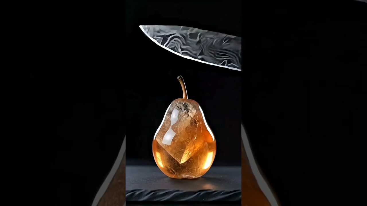 Cutting Crystal Pear🍐🍫 Satisfying ASMR 