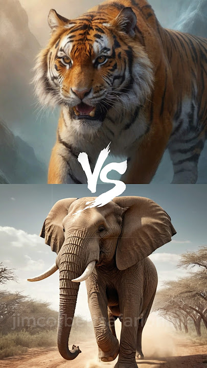 Tiger🐅vs Elephant🐘Who will wins ? #animals #tiger #elephant #shortsfeed #shorts #shortvideo